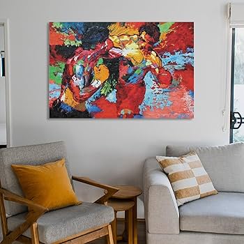 Amazon.co.jp: ロッキーvsアポロ-リロイネイマンボクシング絵画